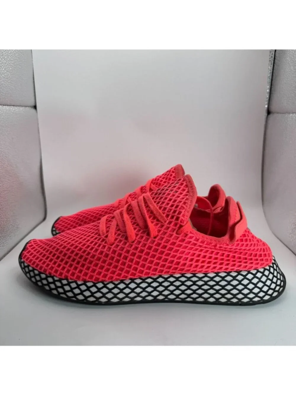 Adidas Mens Deerupt Runner Mesh Shoes Red/Black Size 9